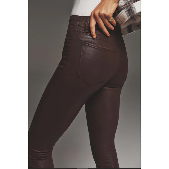 $198 MSRP JOES JEANS THE CHARLIE HIGH RISE SKINNY COATED ANKLE- DARK COCO BEAN - Picture 8 of 9